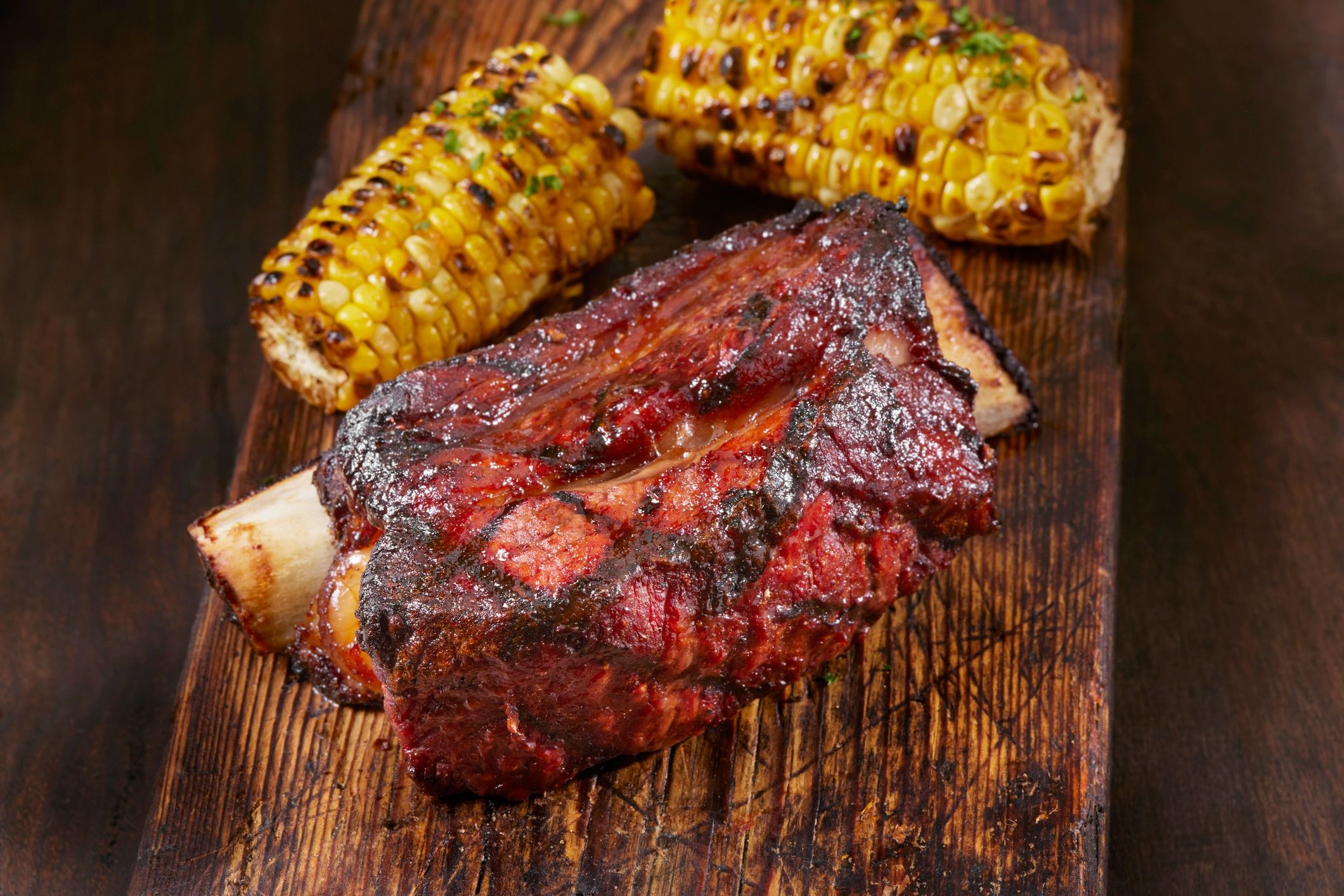 BBQ beef ribs with sides