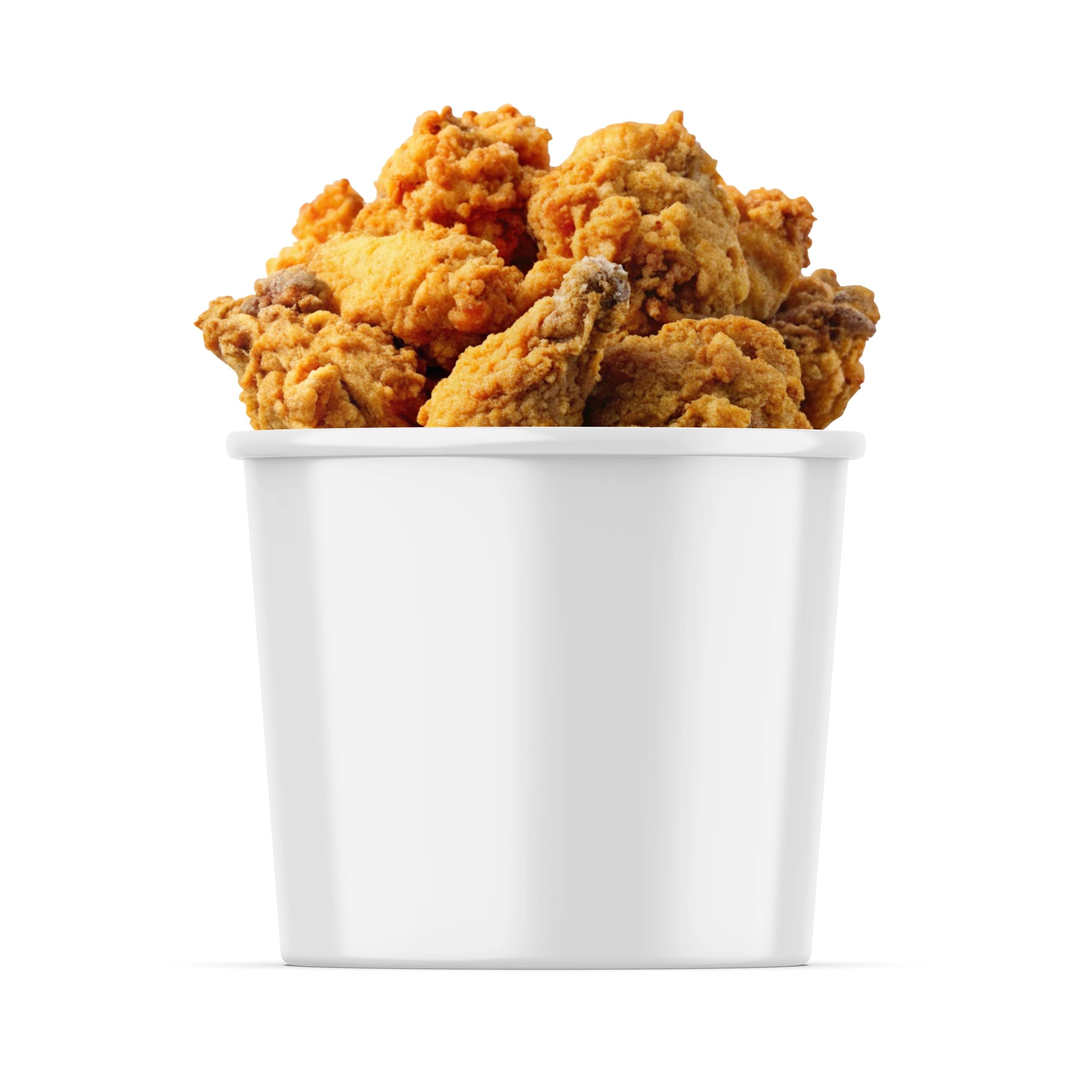 Crispy chicken wings in a bucket